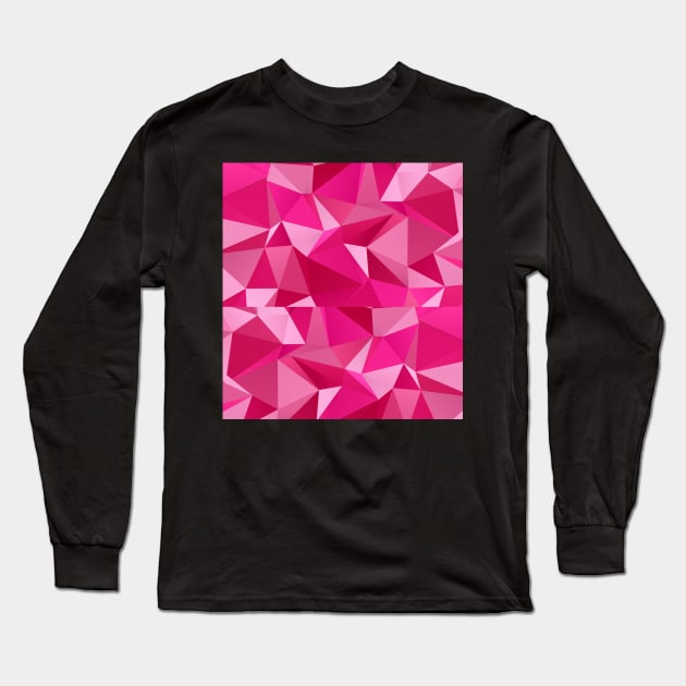 Pink Abstract Geometric Triangles Long Sleeve T-Shirt by broadwaygurl18